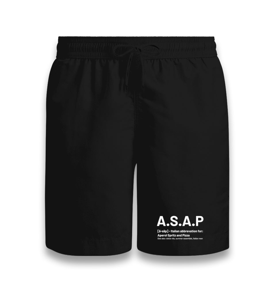 Aperol Spritz and Pizza Unisex Black Shorts Graphic Print