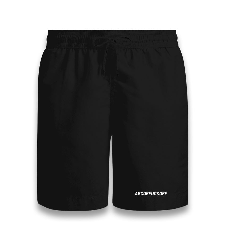 ABCDEFCKOFF Unisex Black Shorts Graphic Print