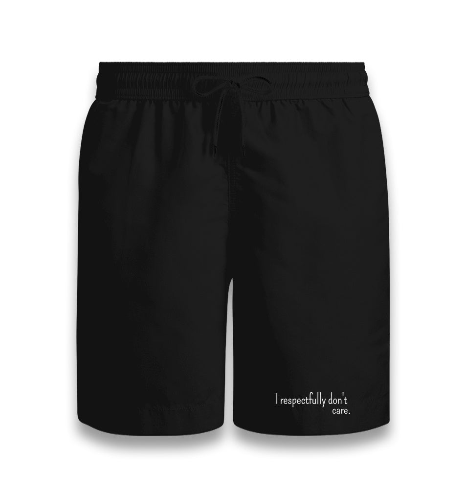 I Respectfully Don't Care Unisex Black Shorts Graphic Print