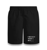 I Need a Huge Glass of Wine Unisex Black Shorts Graphic Print