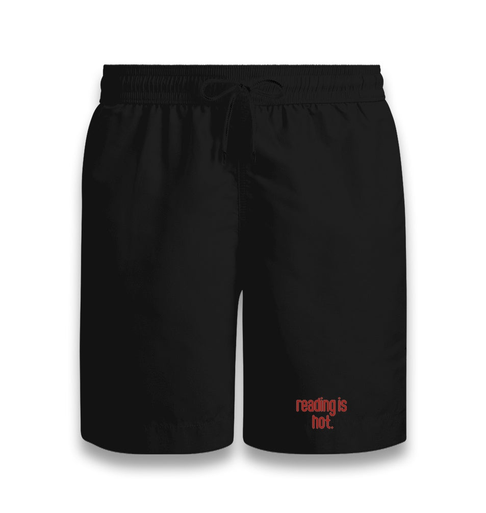 Reading Is Hot Unisex Black Shorts Graphic Print