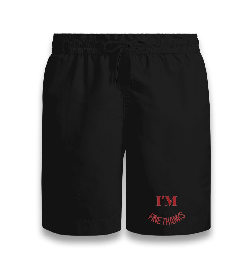 I’m Fine Thanks Unisex Black Shorts Graphic Print