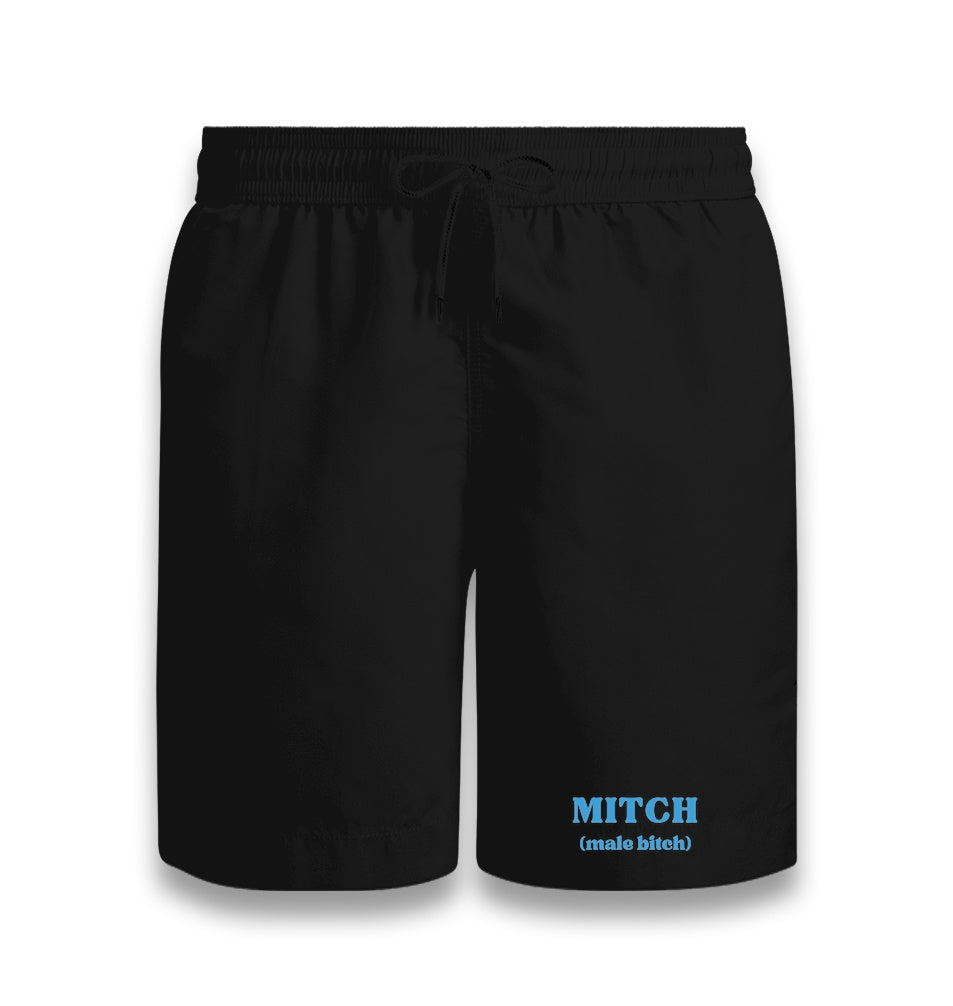 MITCH (Male Bitch) Unisex Black Shorts Graphic Print