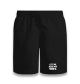 Let Me Ask My Wife Unisex Black Shorts Graphic Print