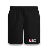 I Love My Girlfriend Unisex Black Shorts Graphic Print