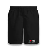 I Love My Boyfriend Unisex Black Shorts Graphic Print