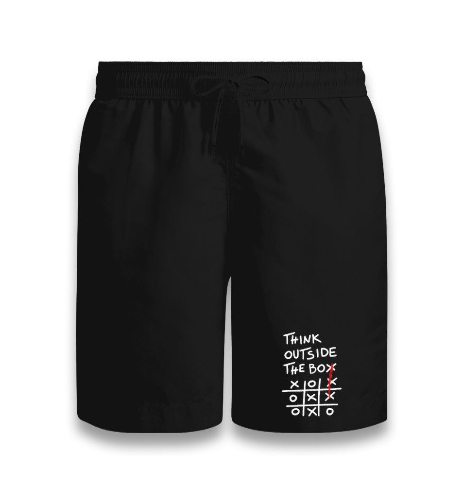 Think Outside the Box Unisex Black Shorts Graphic Print