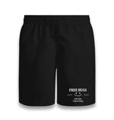 Free Hugs and a Kiss if You’re Lucky Unisex Black Shorts Graphic Print