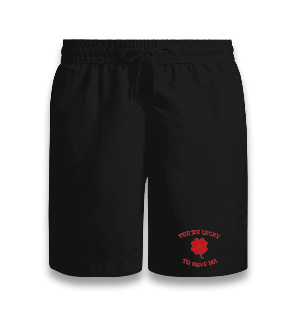 You’re Lucky to Have Me Unisex Black Shorts Graphic Print