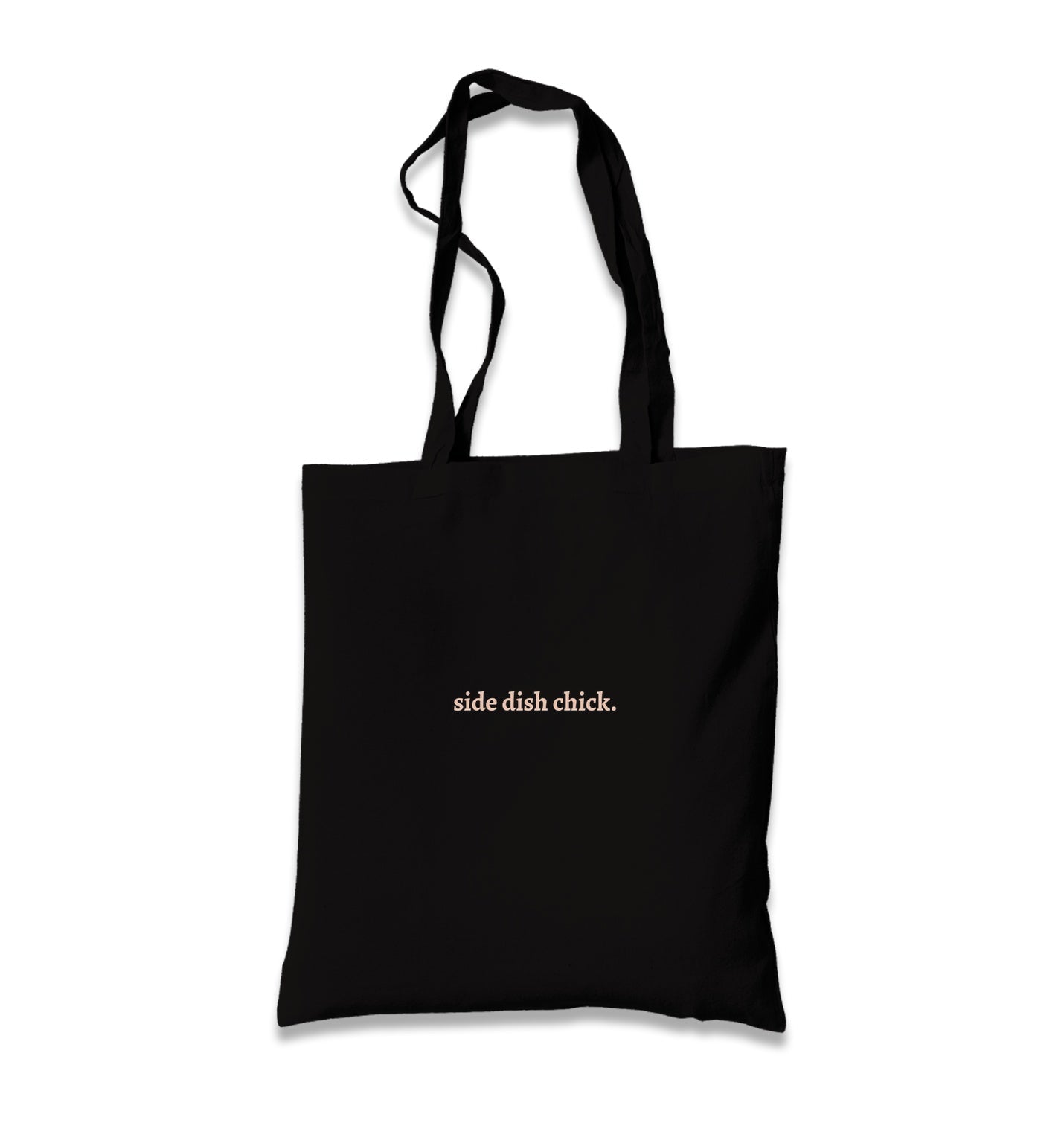 Side Dish Chick Black Canvas Tote Bag Graphic Print