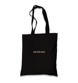 Side Dish Chick Black Canvas Tote Bag Graphic Print