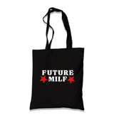 Future Milf Black Canvas Tote Bag Graphic Print