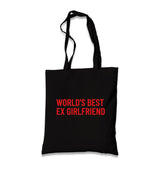 World’s Best Ex Girlfriend Black Canvas Tote Bag Graphic Print
