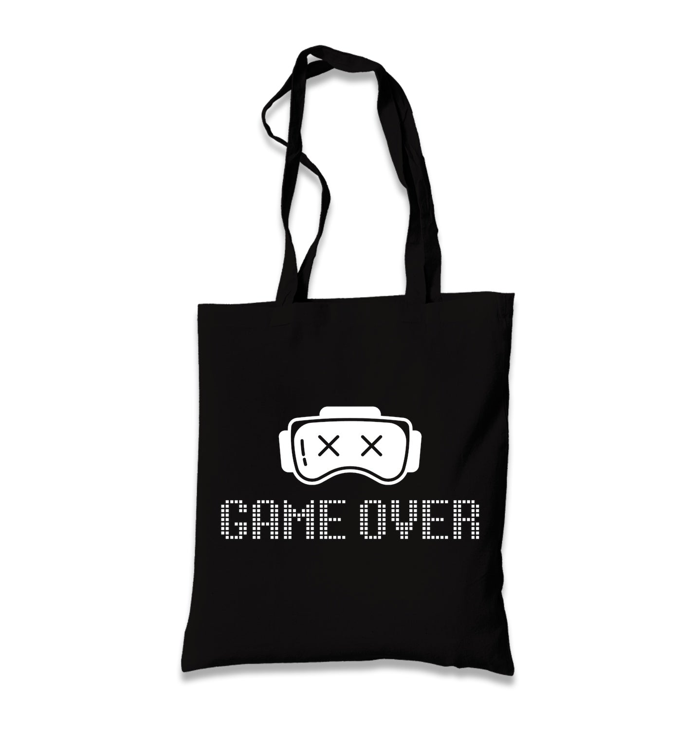 Game Over Eyes Black Canvas Tote Bag Graphic Print