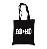 ADHD Black Canvas Tote Bag Graphic Print