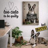 Personalized Dog Canvas Wall Art 30 x 40 cm “Pets Got Busted: Plant Destroyer” Pet Portrait