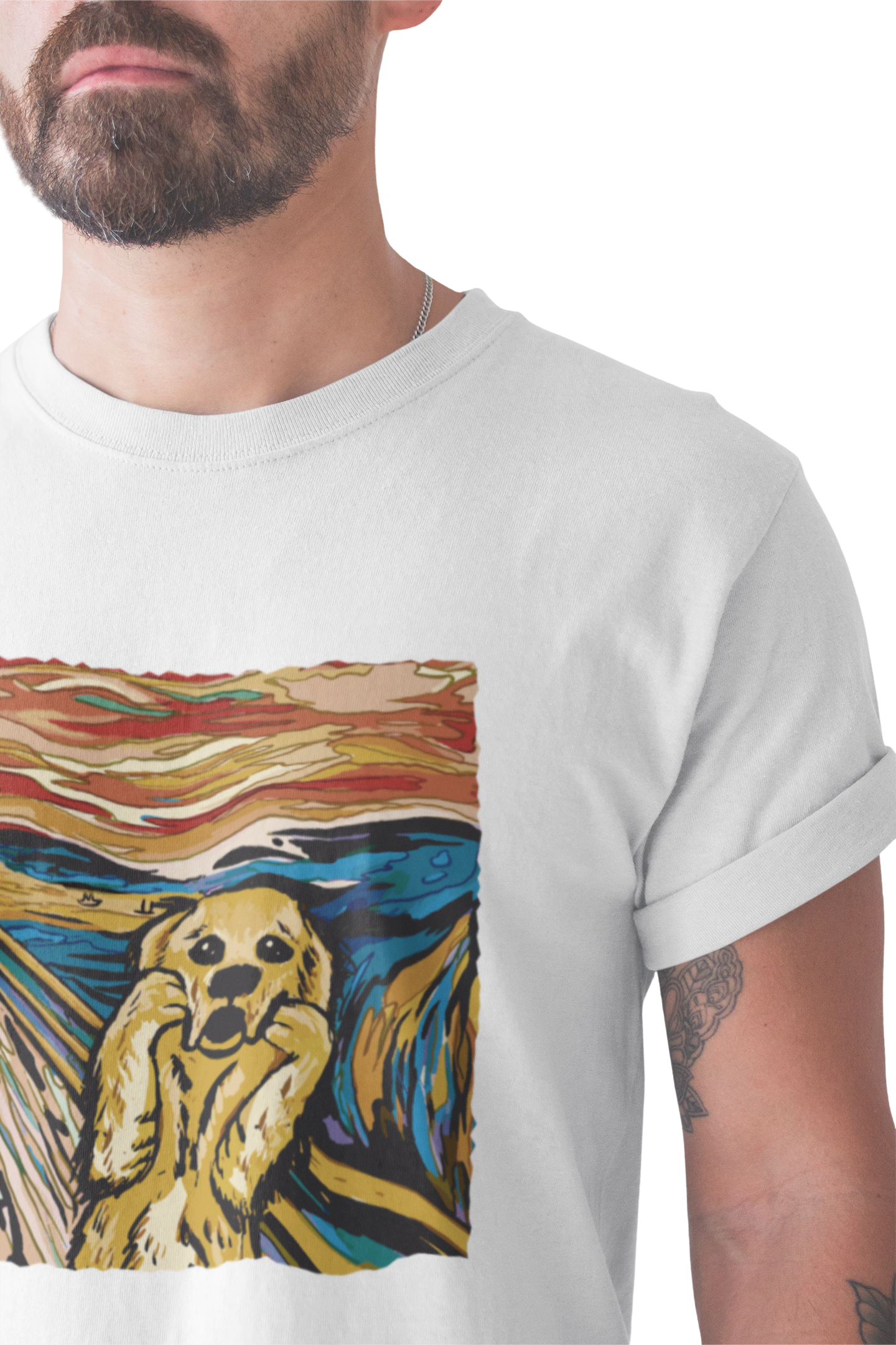 Golden Retriever in Scream Men's Black Tshirt - Premium Men's T-shirt from W.E.N.S. WIND - Just 6490! Shop now at W.E.N.S. WIND